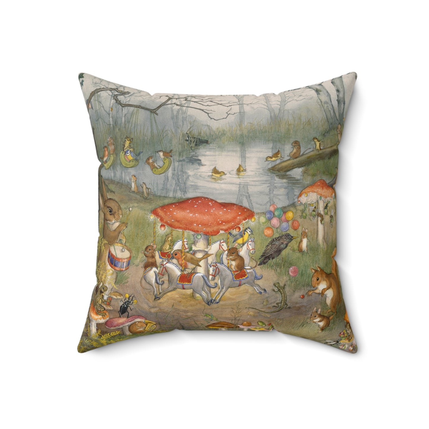 Faux suede pillow - Toadstool Fair