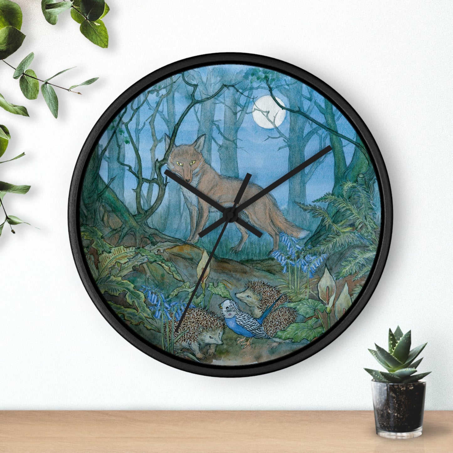 The Night Fox Wall Clock