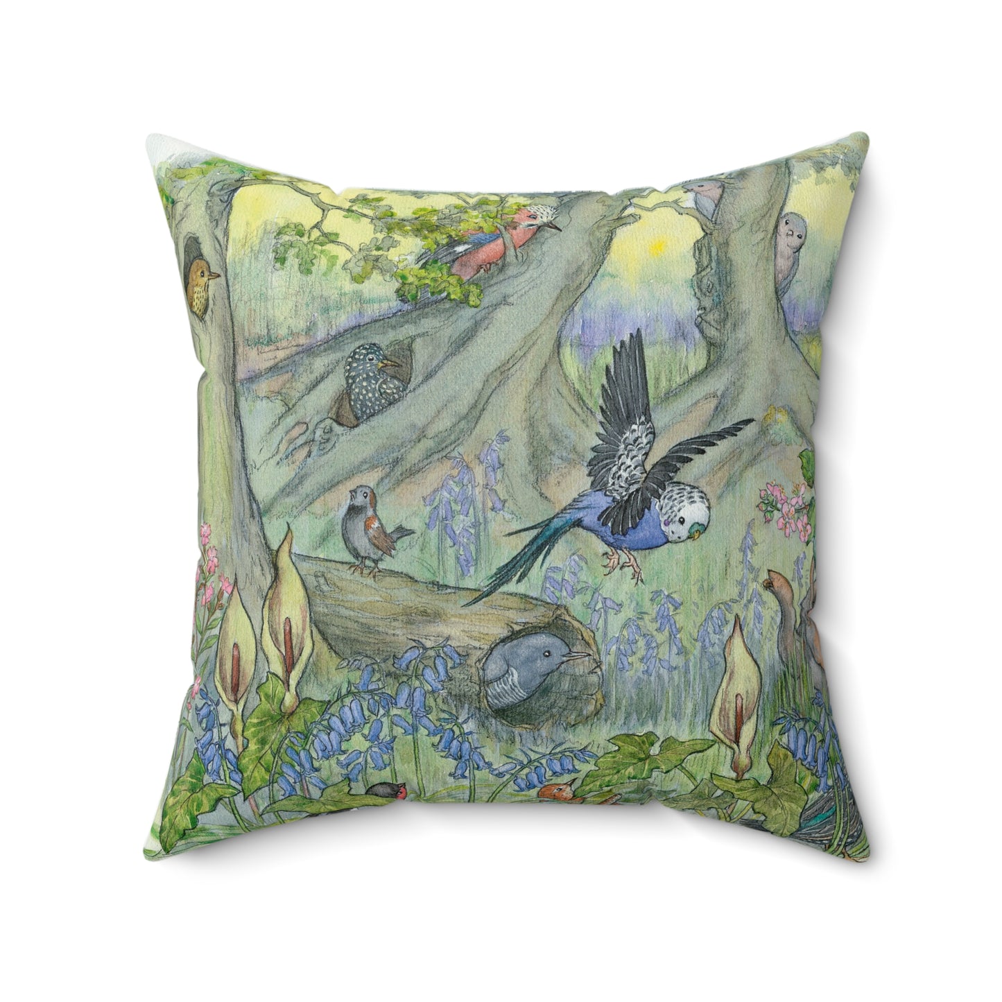 Faux suede pillow - Fly away
