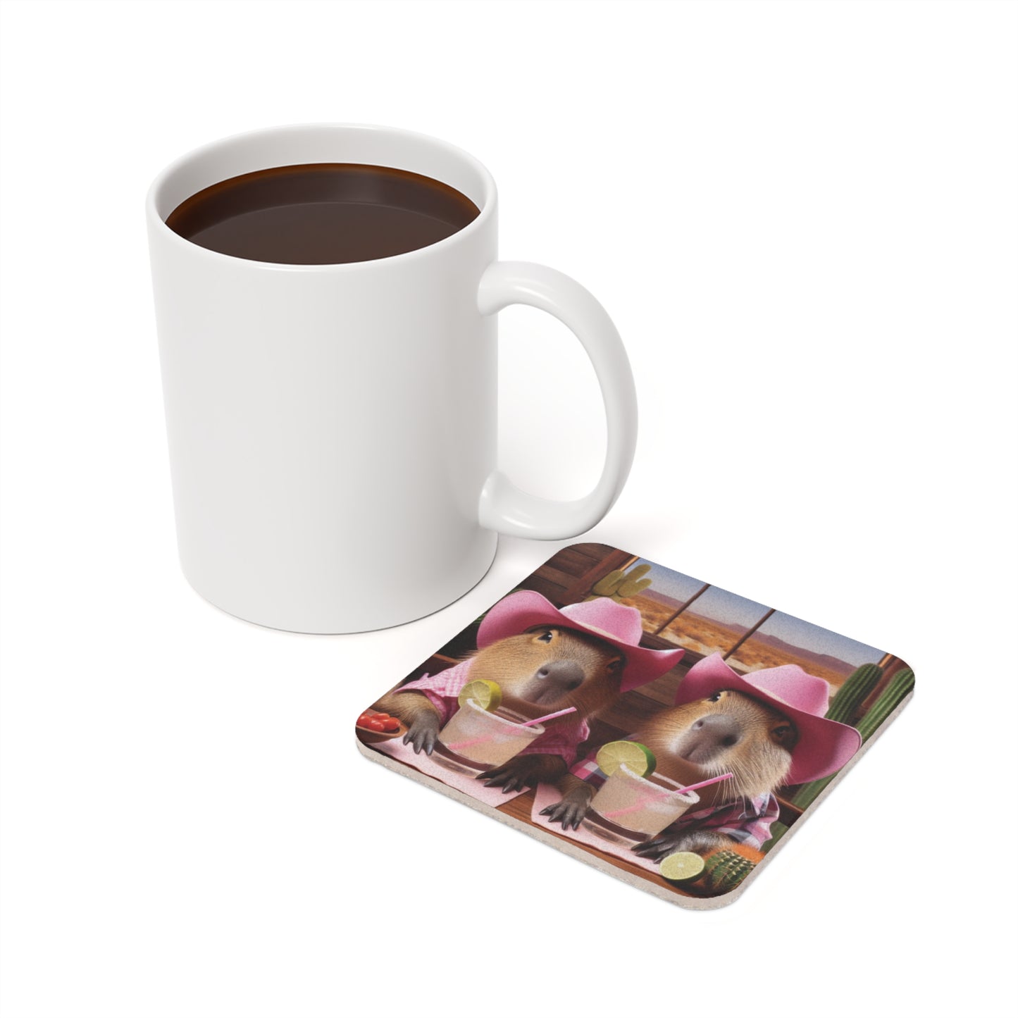 Cork Back Coaster - capybara cowgirls