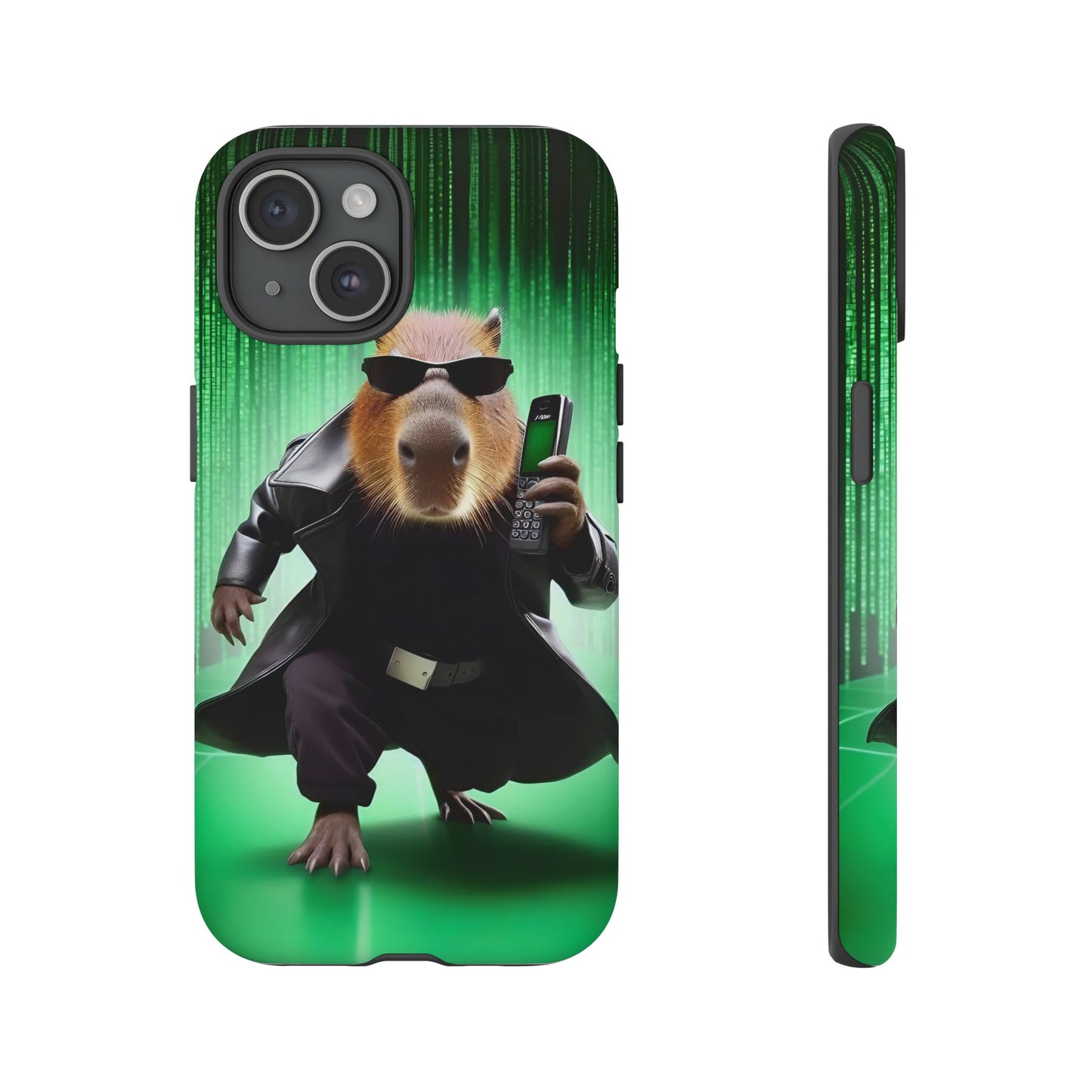iPhone 15 case - Matrix inspired Capybara design