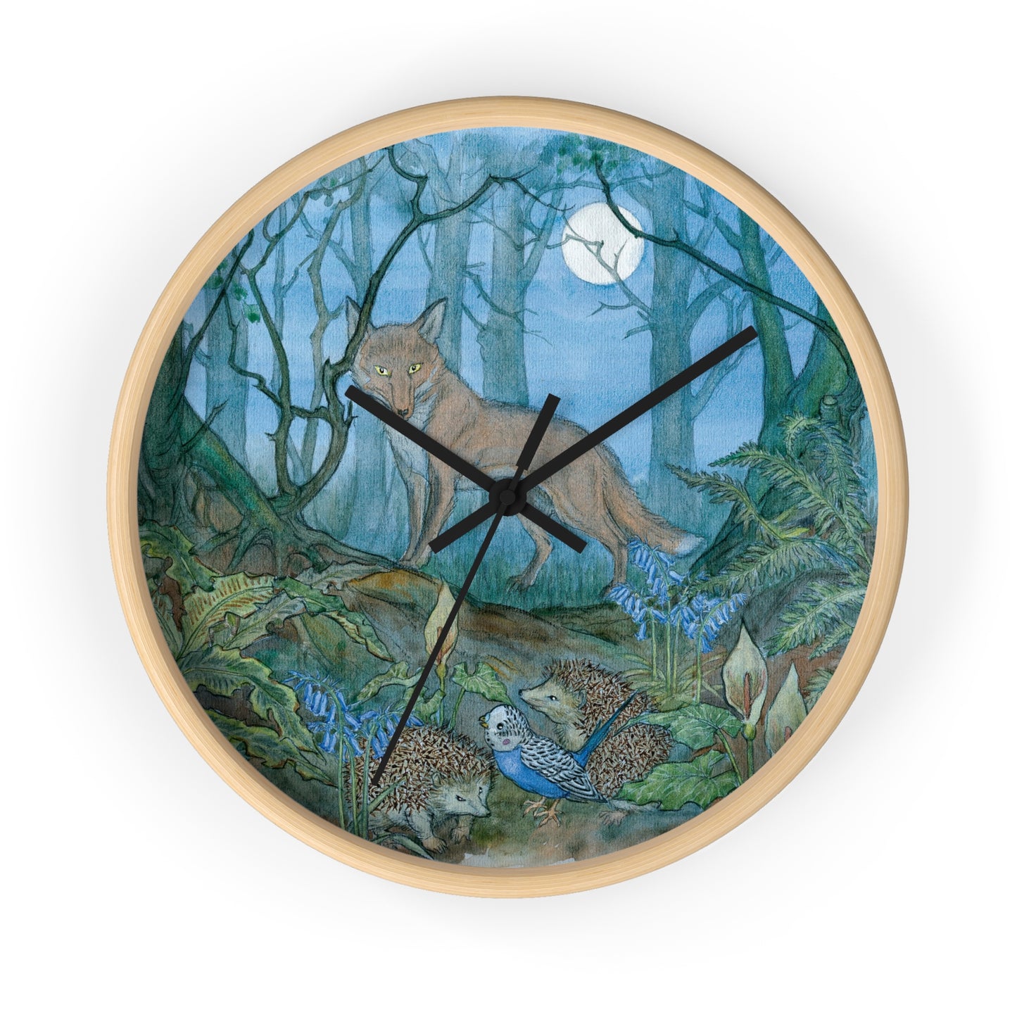 The Night Fox Wall Clock