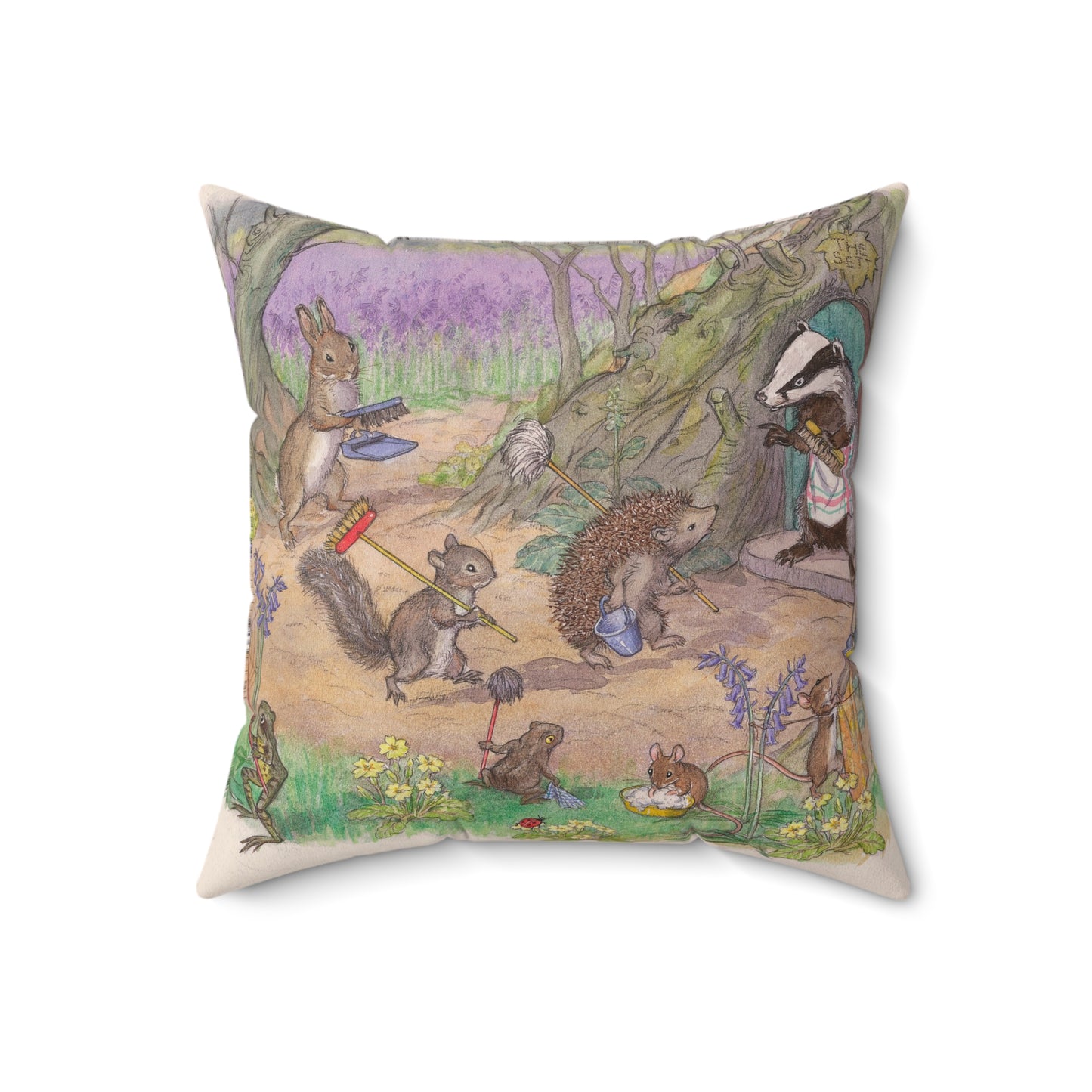 Faux suede pillow - Badger's Spring Clean