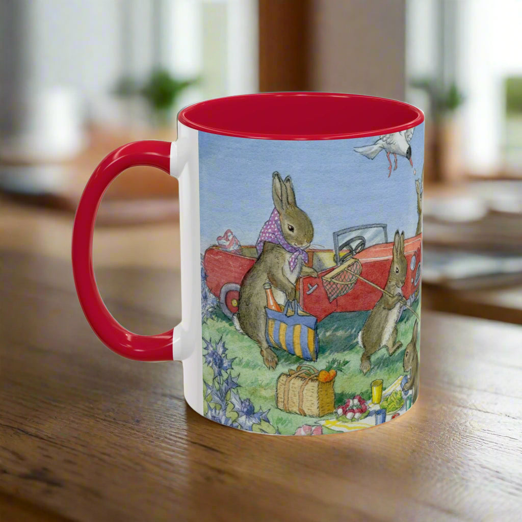 Seaside Bunny Red Mug