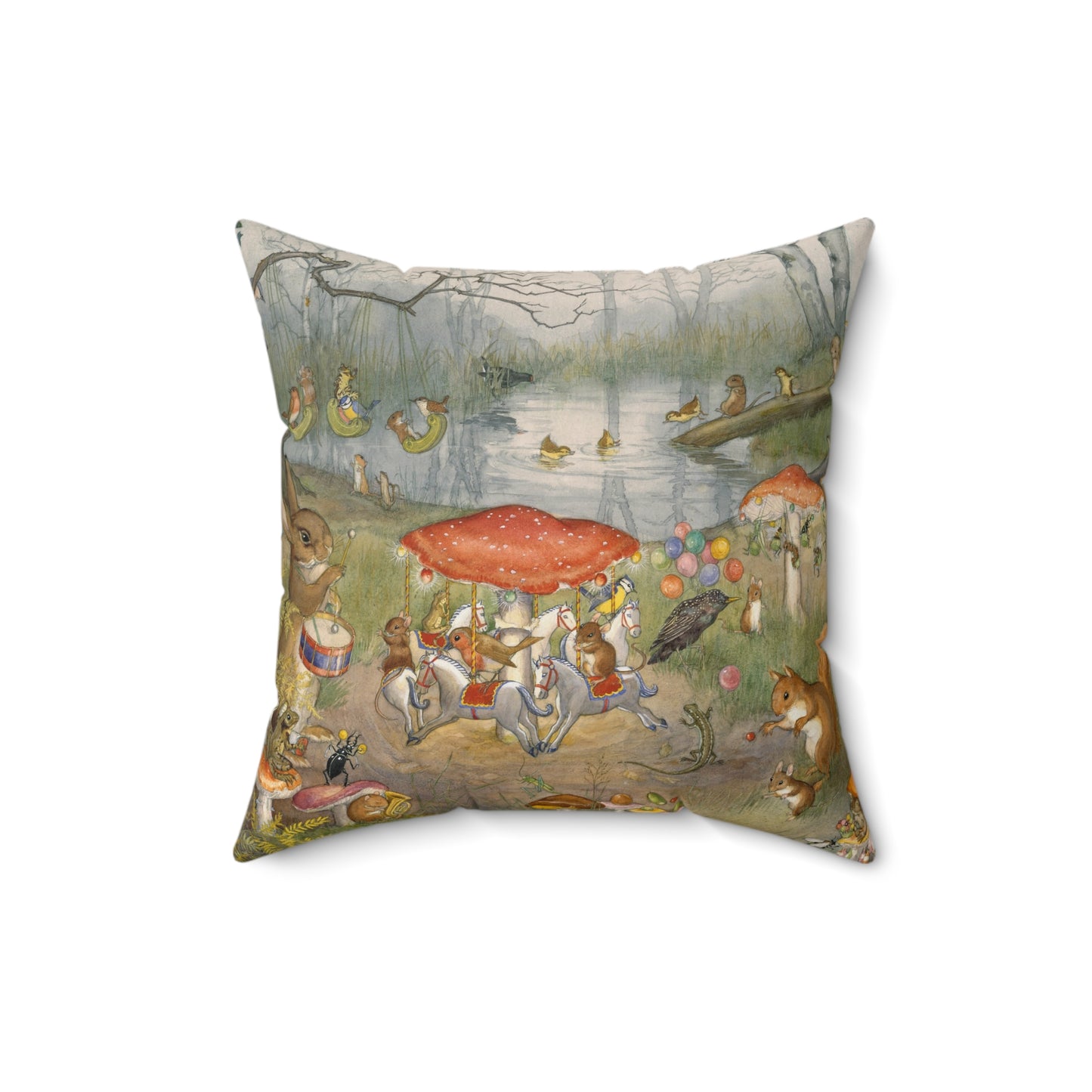 Faux suede pillow - Toadstool Fair
