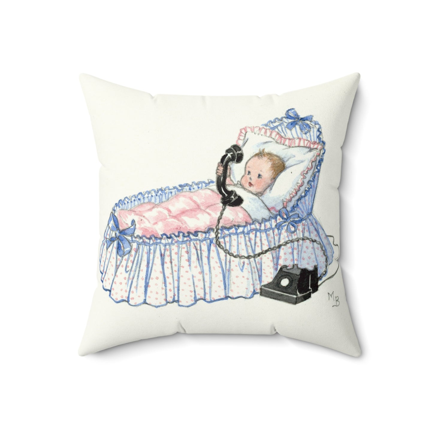 Faux suede pillow - Baby Phone Call