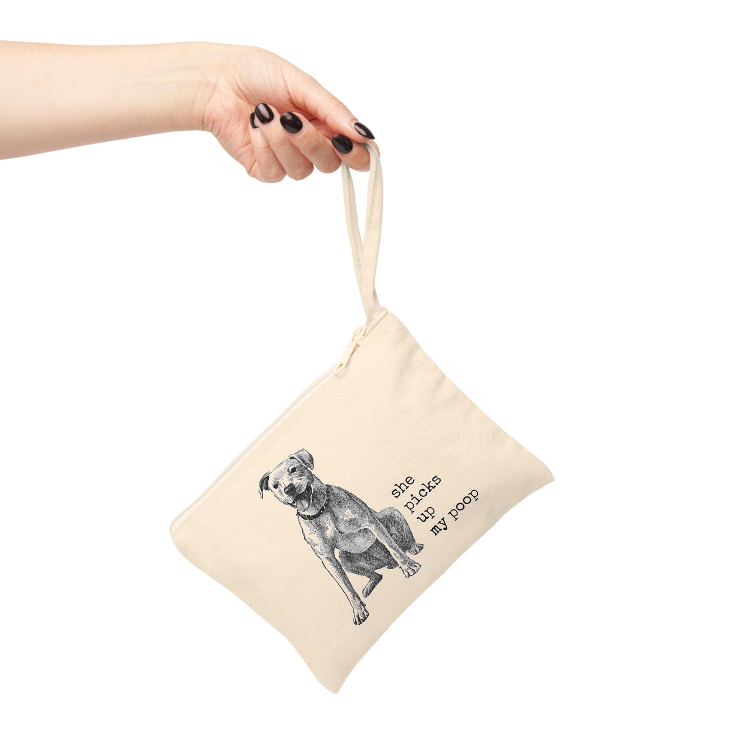 Canvas zip bag - she picks up my poop