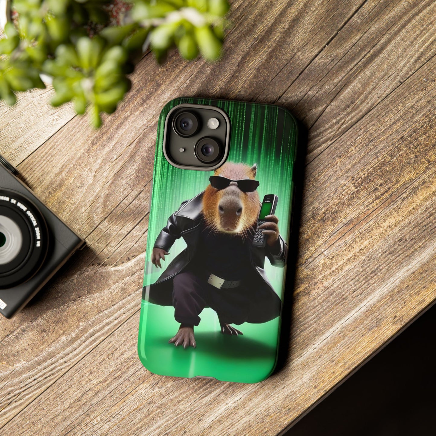 iPhone 15 case - Matrix inspired Capybara design
