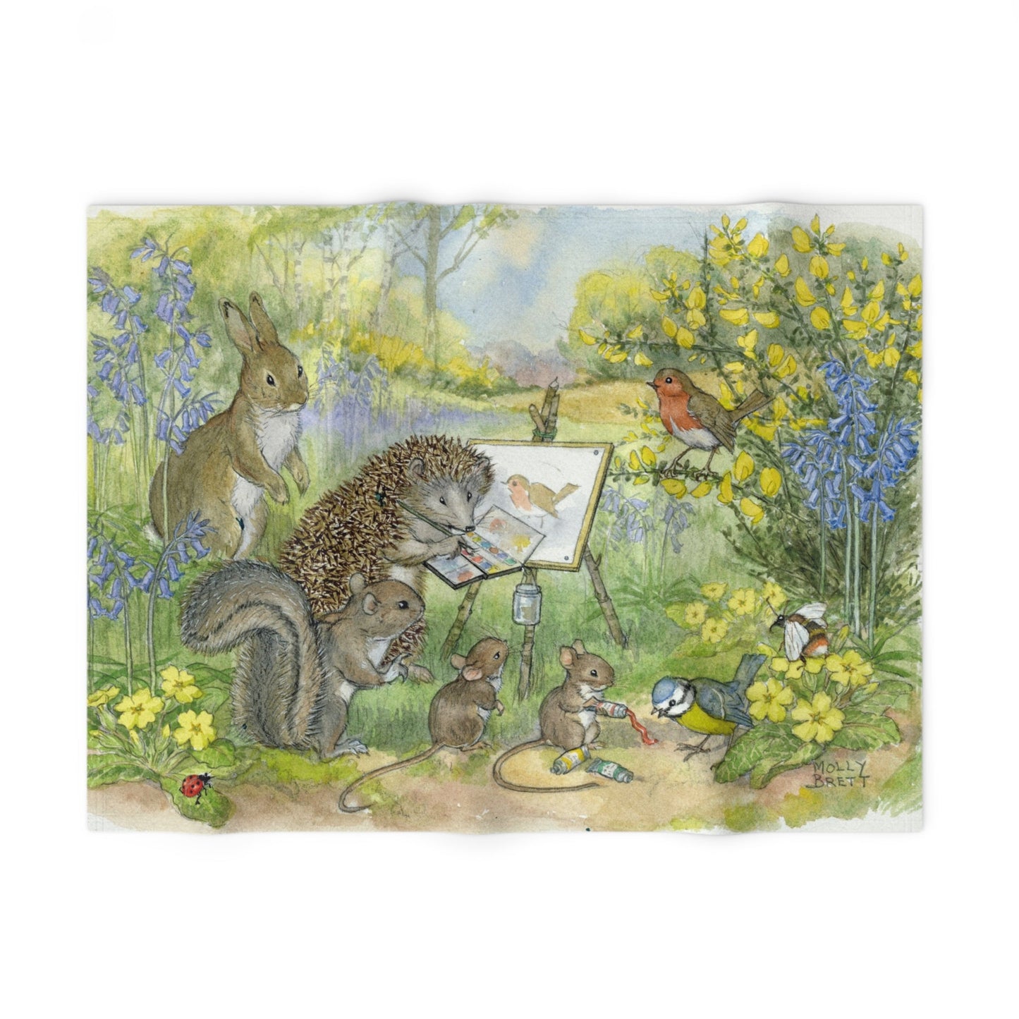 Painting Hedgehog Baby Blanket - Soft fleece