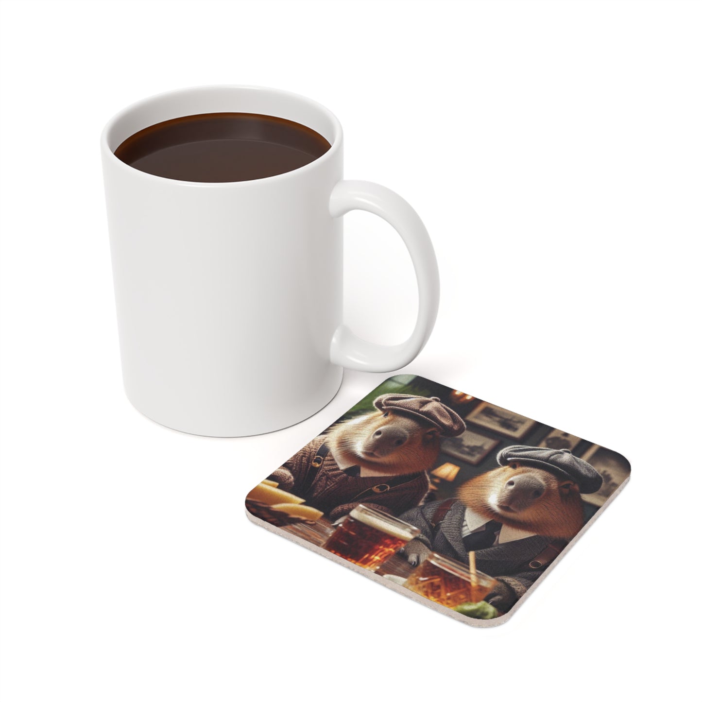 Cork Back Coaster - capybara Peaky Blinders