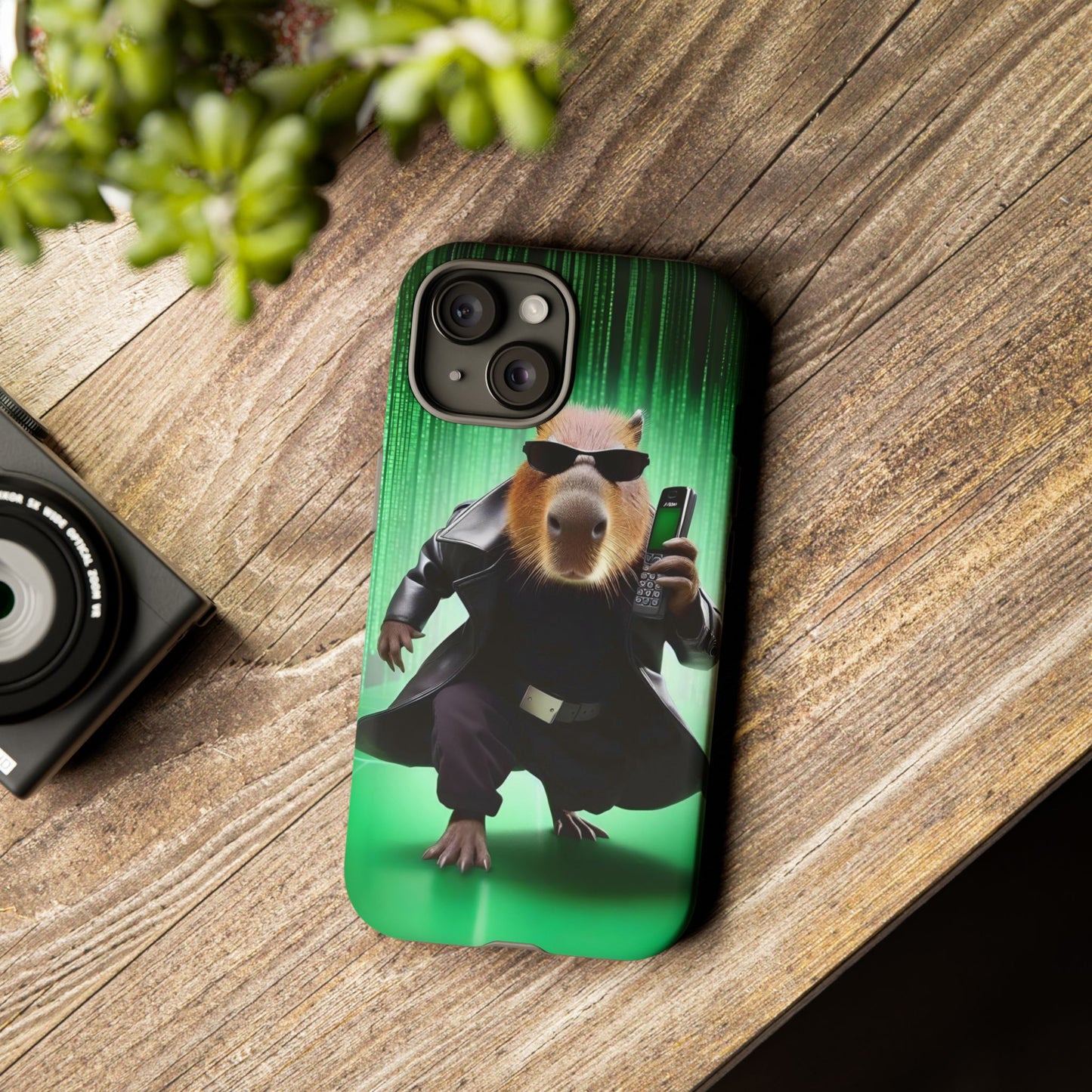 iPhone 15 case - Matrix inspired Capybara design