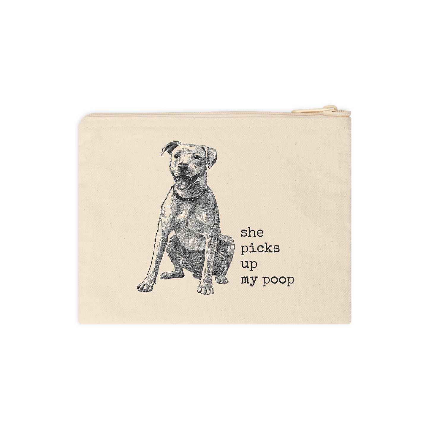 Canvas zip bag - she picks up my poop
