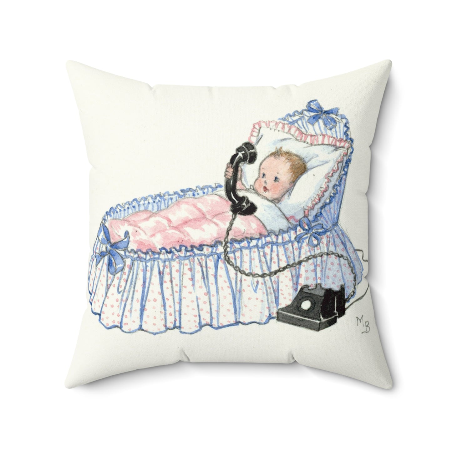 Faux suede pillow - Baby Phone Call