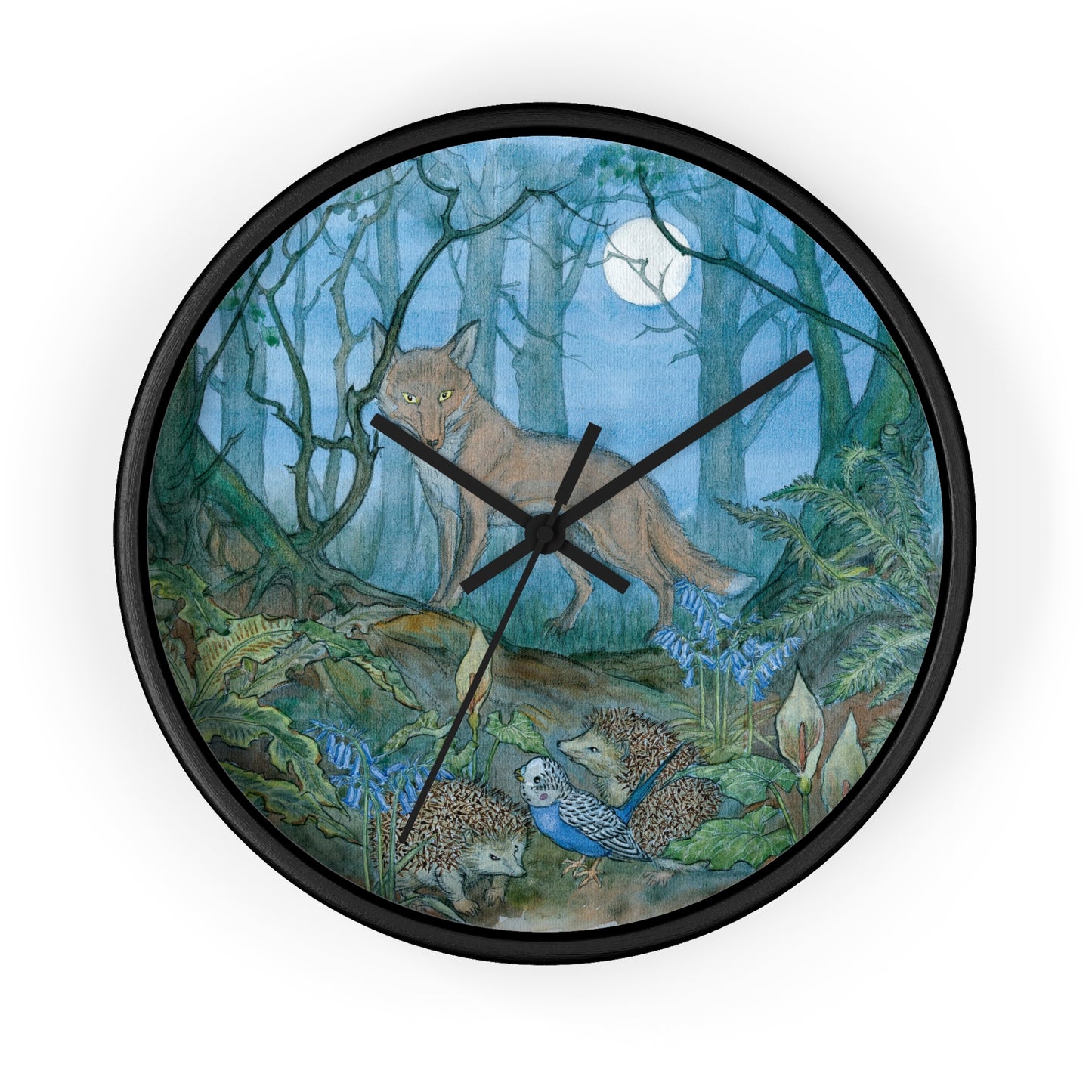 The Night Fox Wall Clock