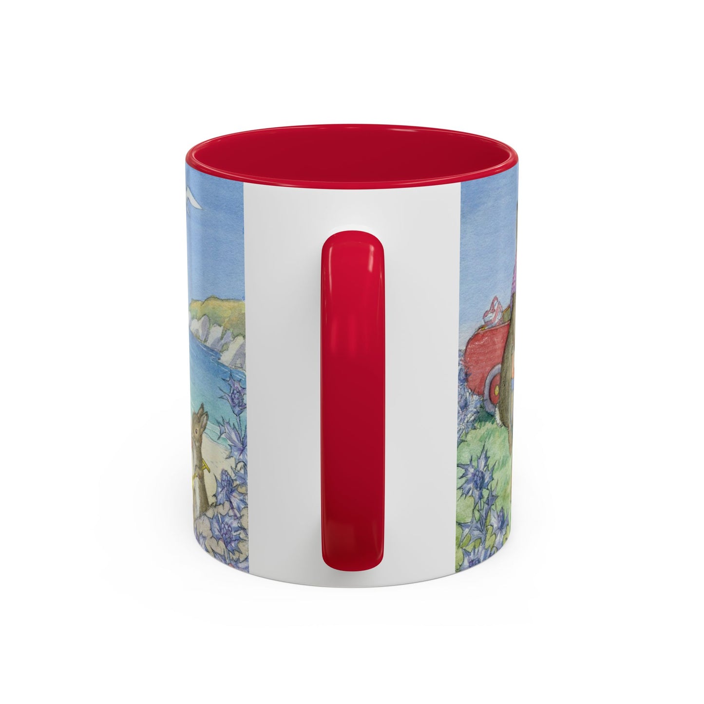 Seaside Bunny Red Mug