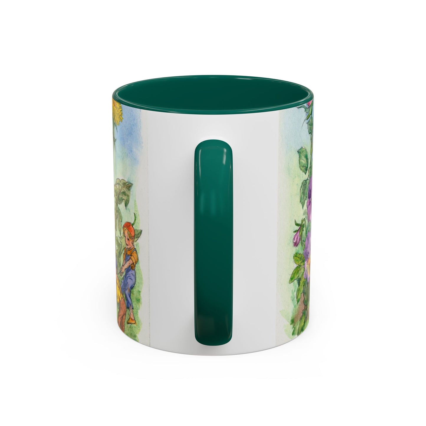Fairies in the Flowers Dark Green Mug