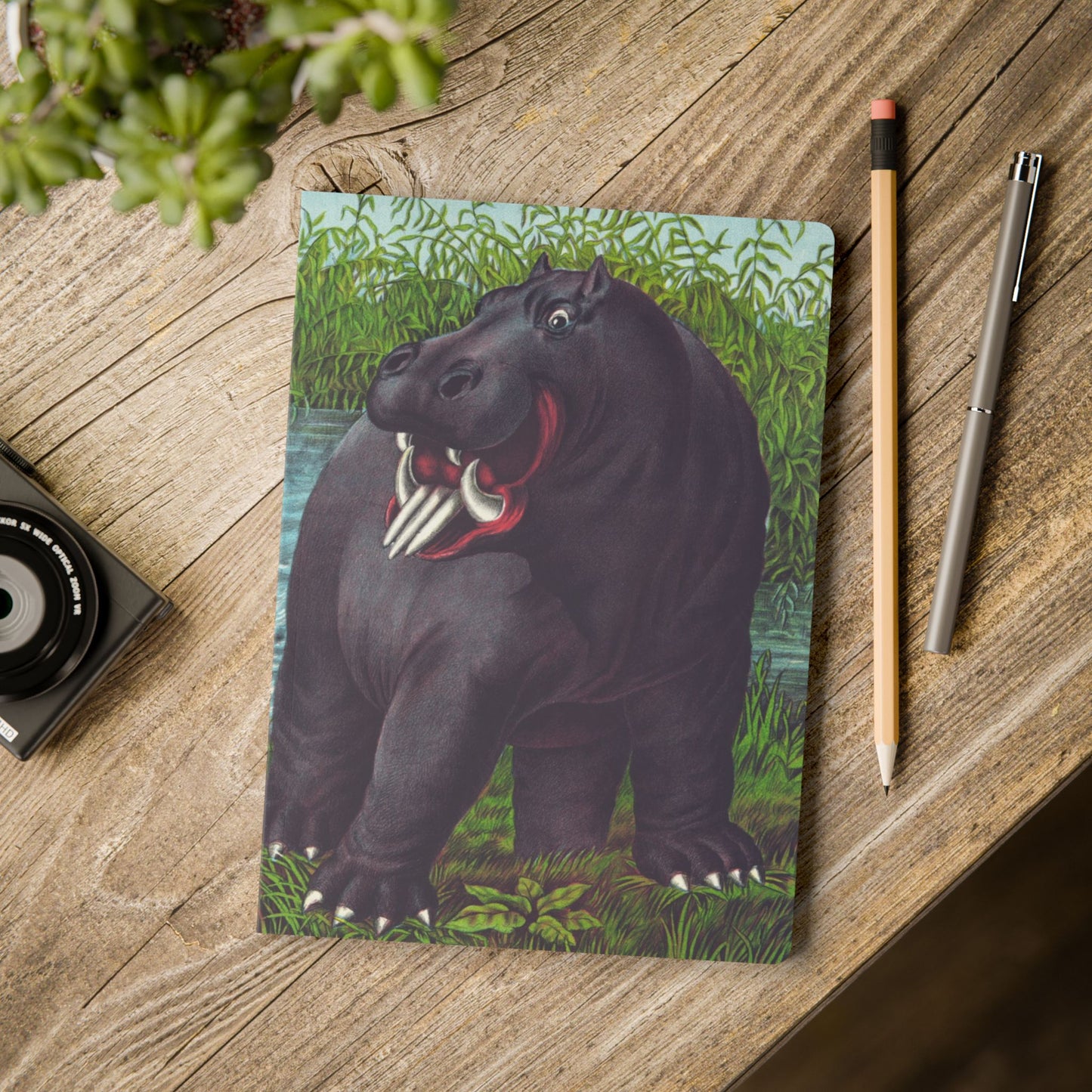 Softcover Journal - vintage hippo