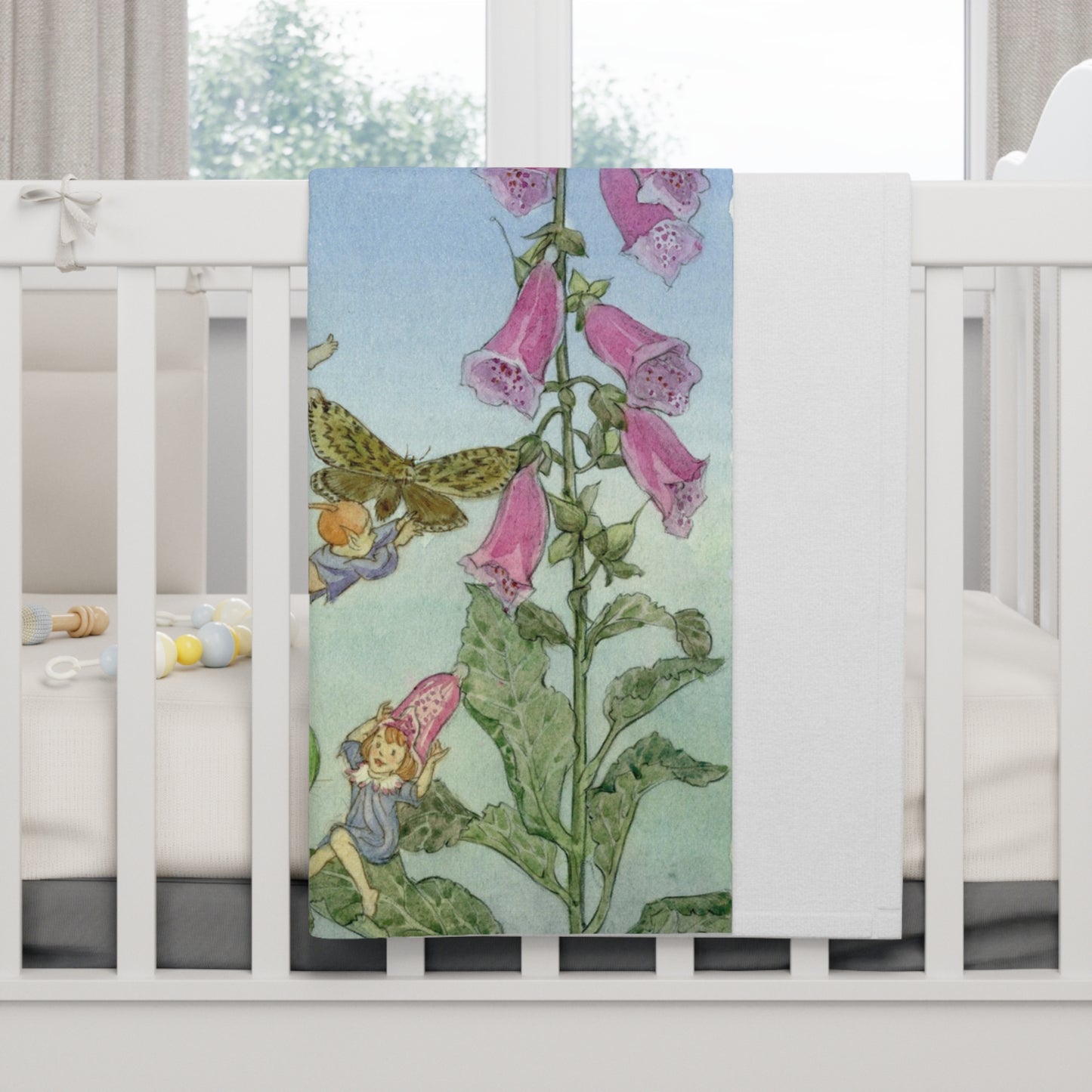 Fairies and Foxgloves Baby Blanket - Soft fleece