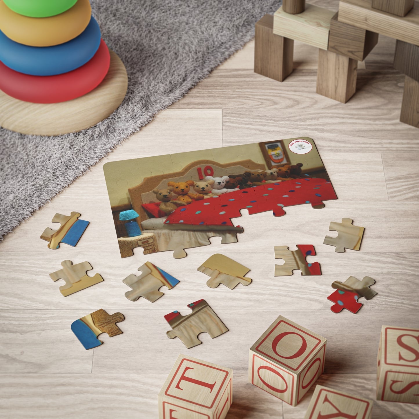 Kids' Puzzle, 30 Piece - Ten in a Bed