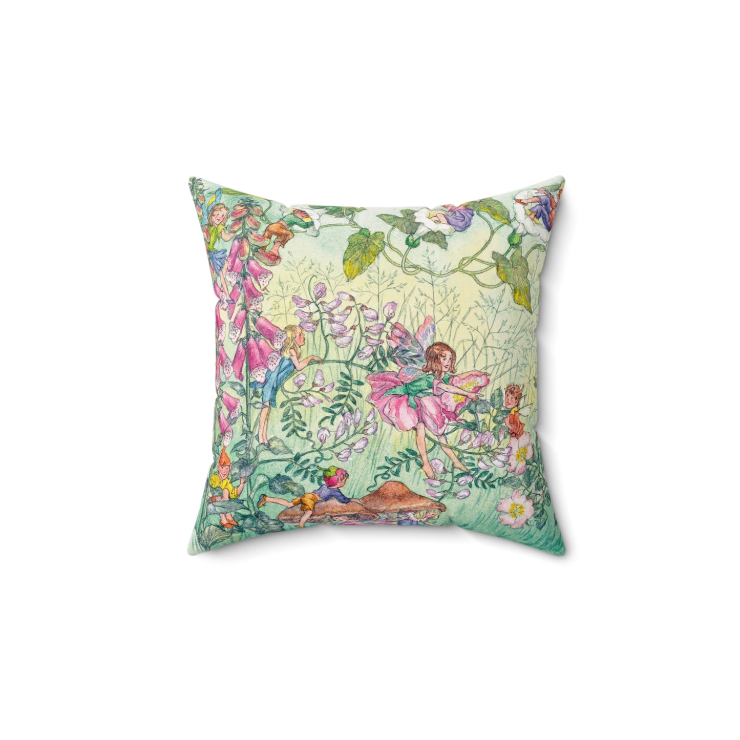 Faux suede pillow - Flower Fairies