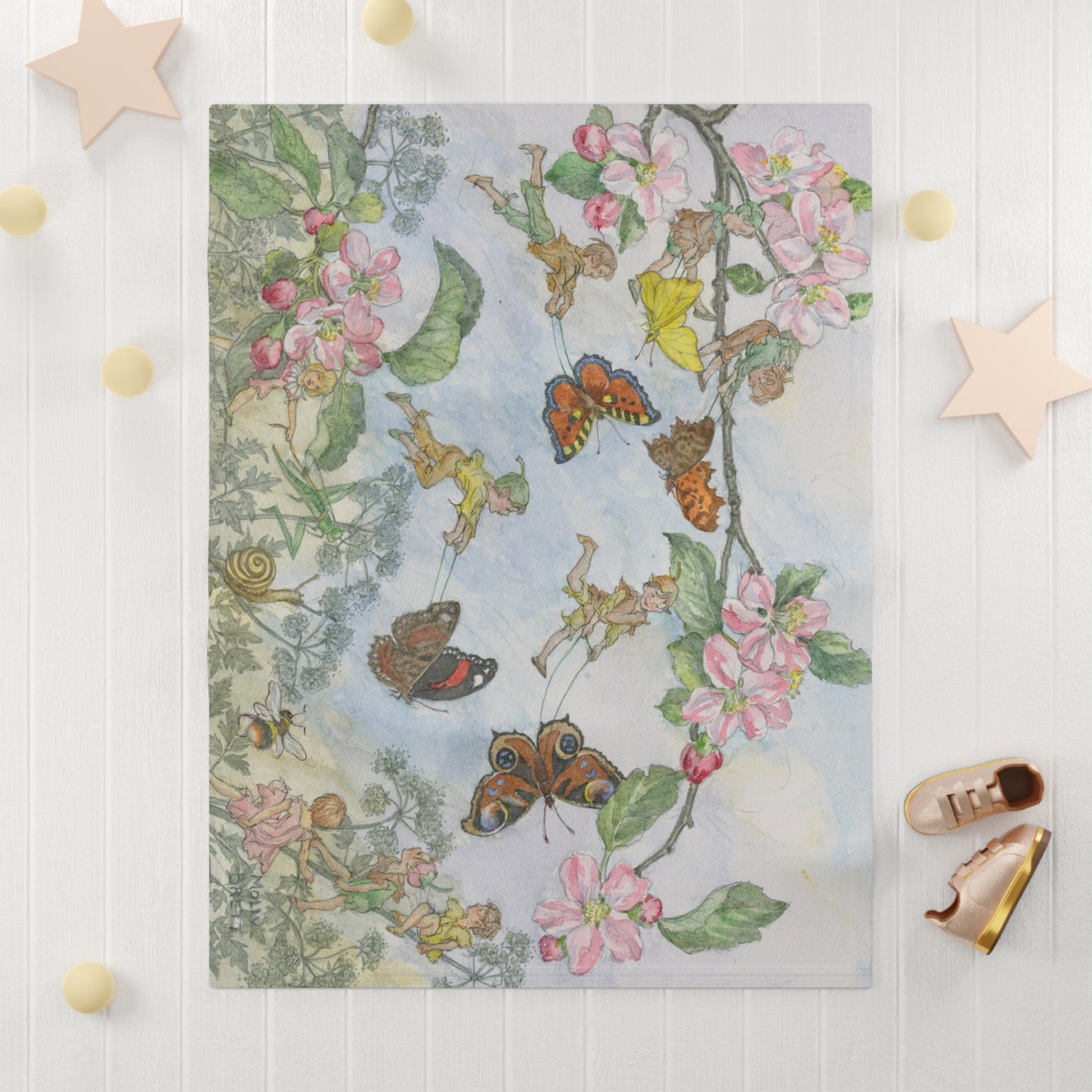 Butterfly Fairies Baby Blanket - Soft fleece