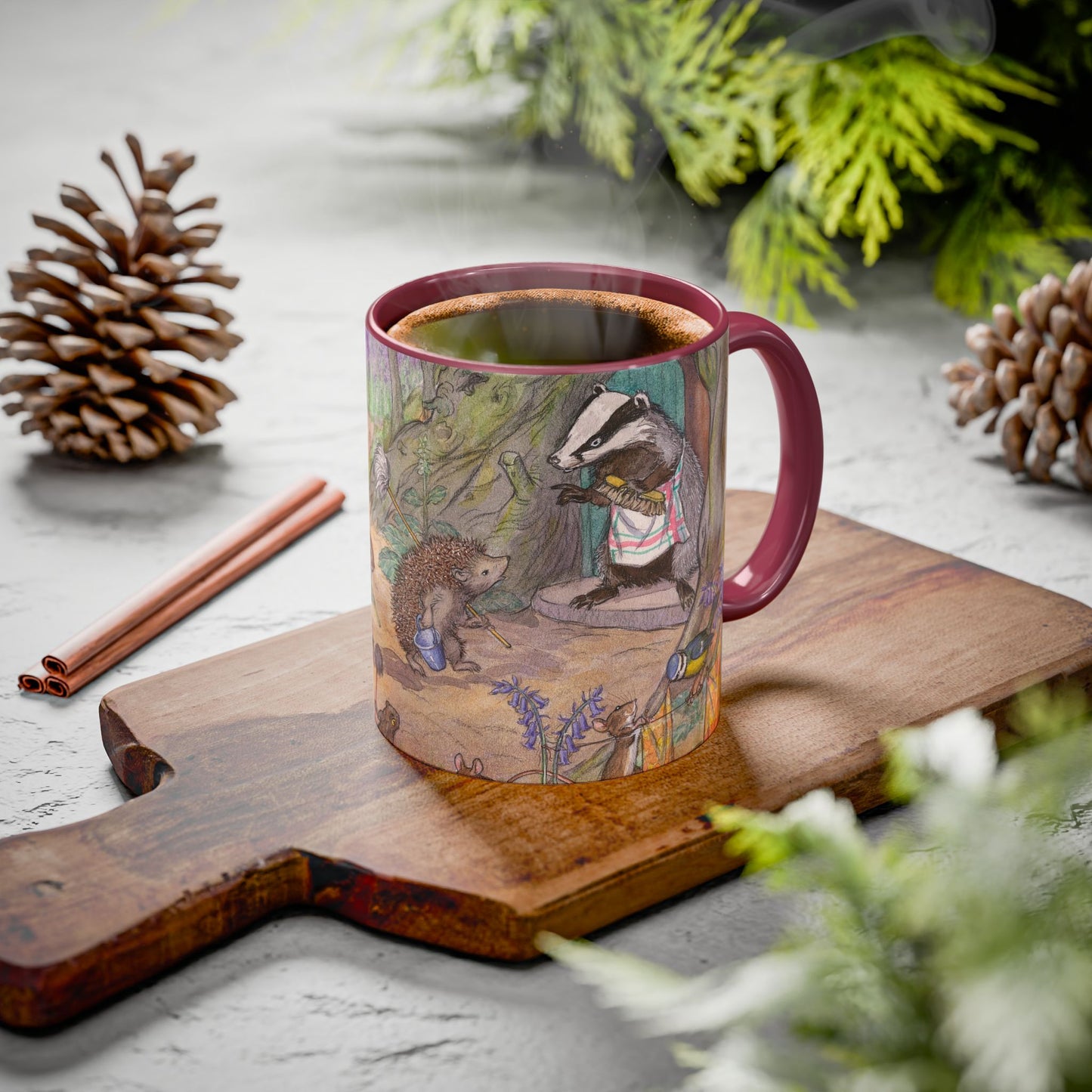Badger's Spring Clean Maroon Mug