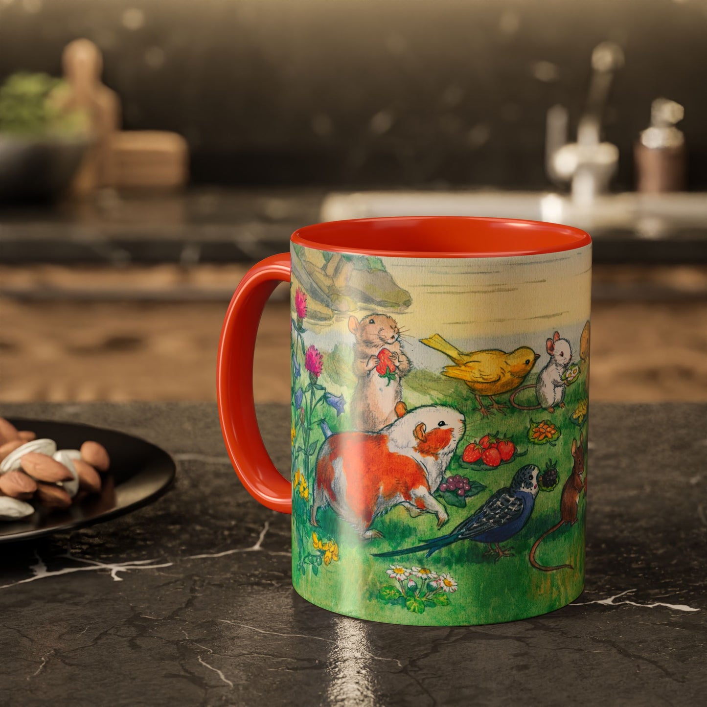 Guinea Pig Picnic Orange Mug