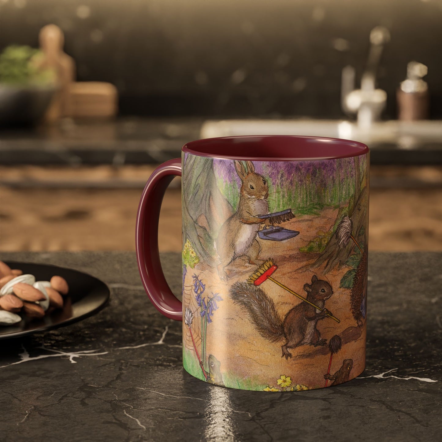 Badger's Spring Clean Maroon Mug
