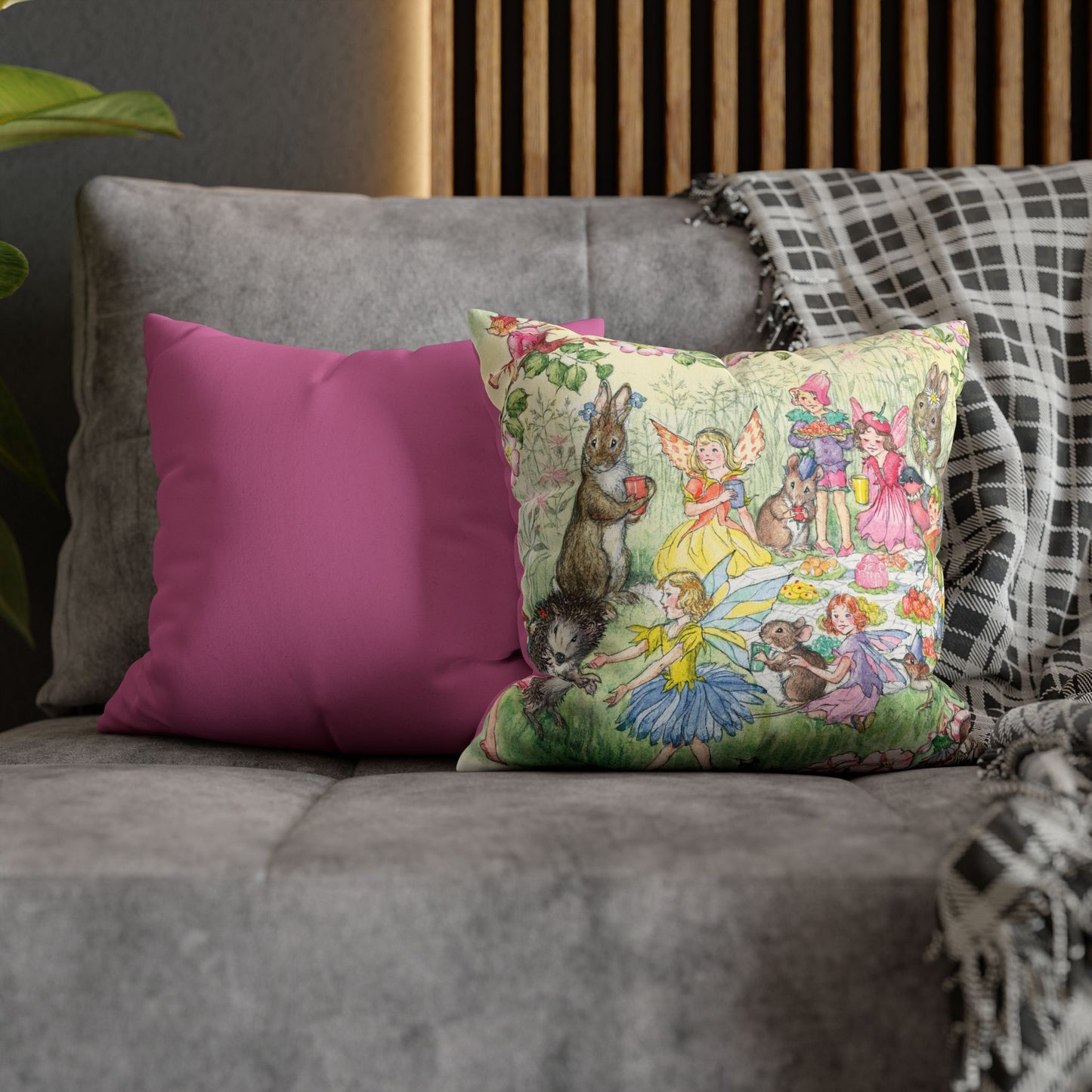 Faux suede pillow - The Fairy Picnic