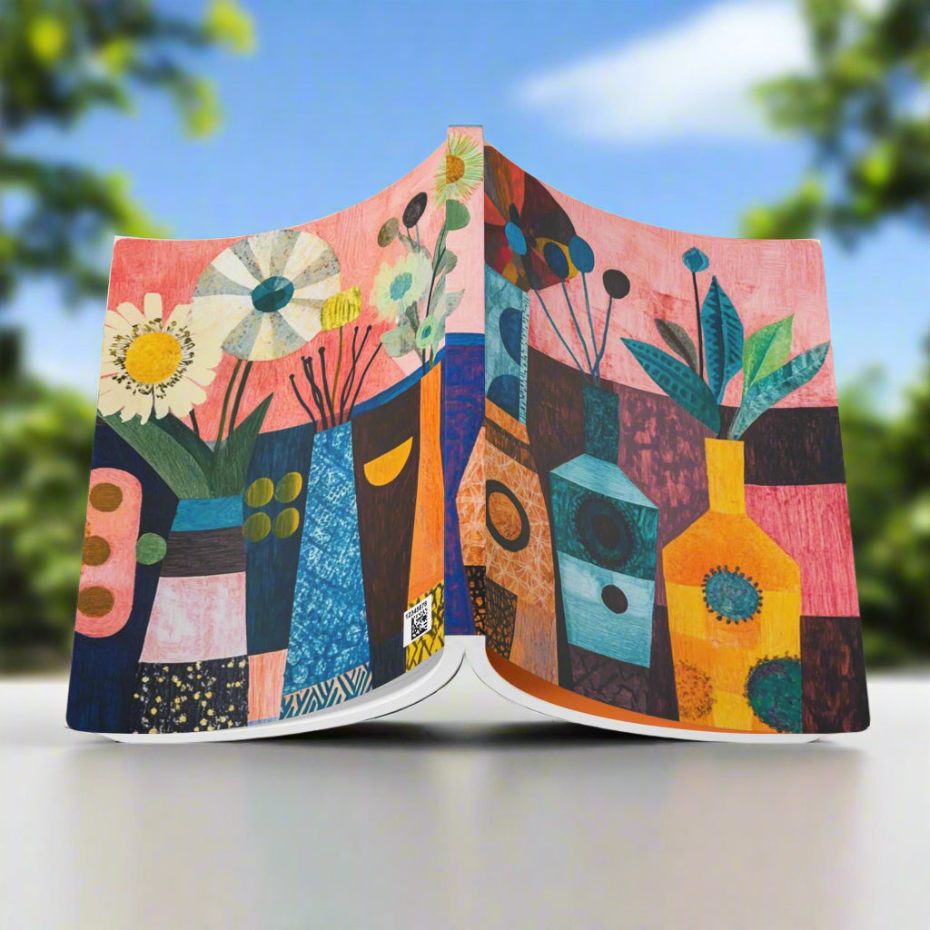 note notebook journal journaling softcover vase flower graphic quirky modern illustration floral