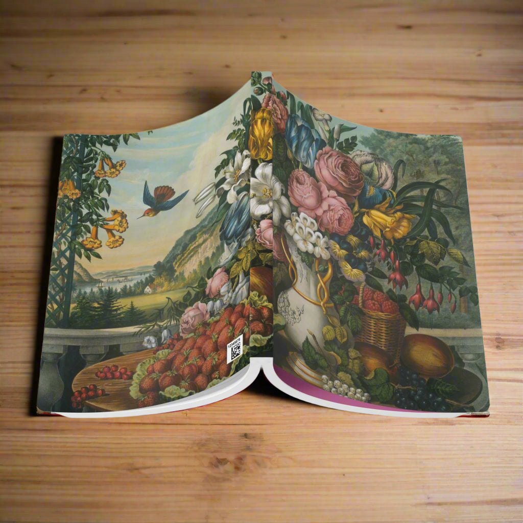 floral flower notebook journal journaling still life painting illustration vintage softcover lined paper