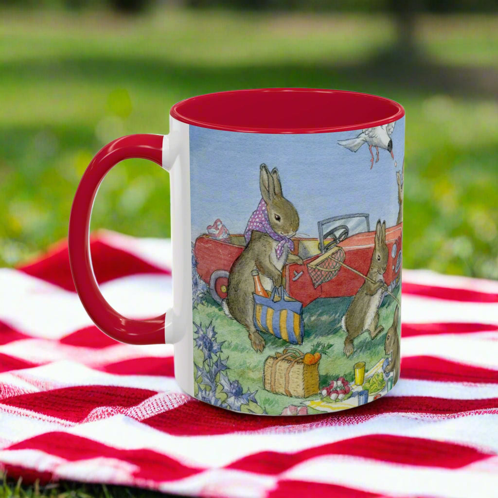 woodland bunny seaside red coffee mug tea enchanting Molly Brett British illustrator