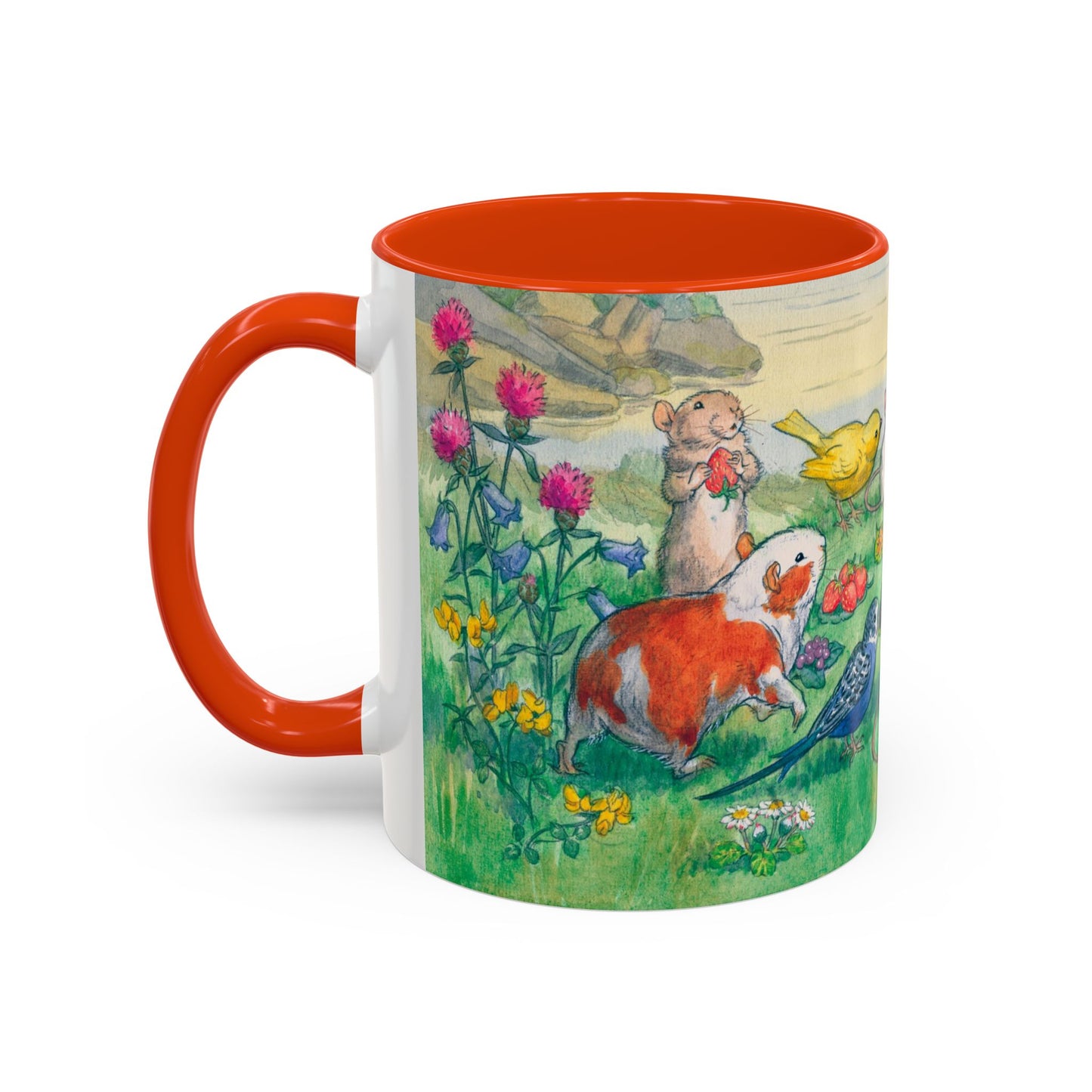 Guinea Pig Picnic Orange Mug