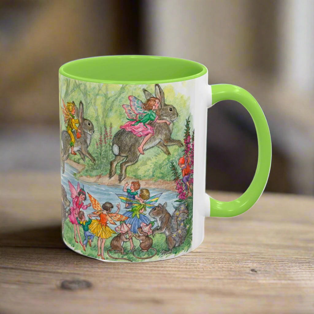 Fairy Rabbits Green Mug