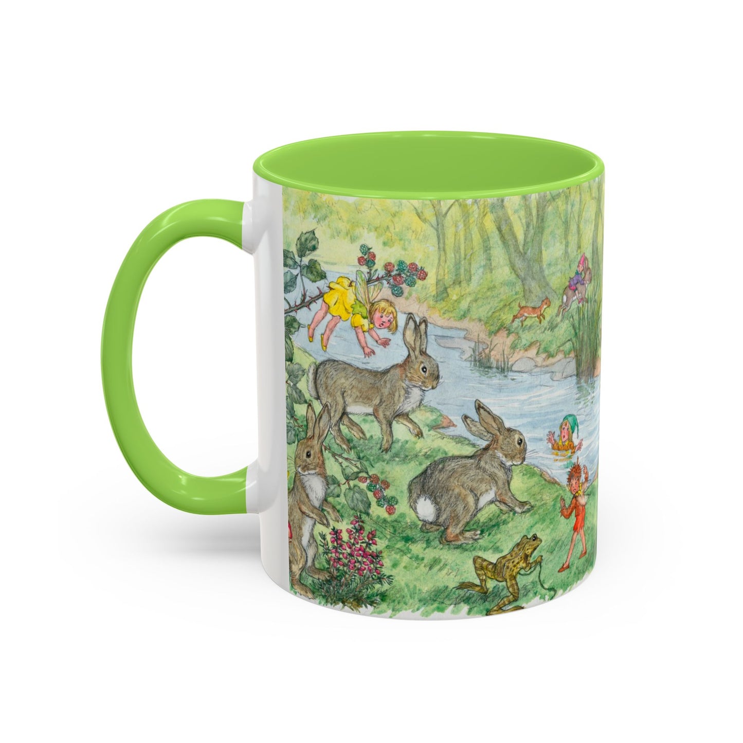 Fairy Rabbits Green Mug