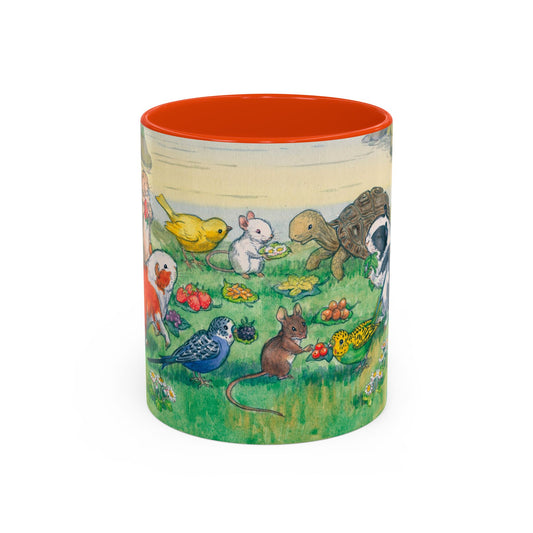 Guinea Pig Picnic Orange Mug