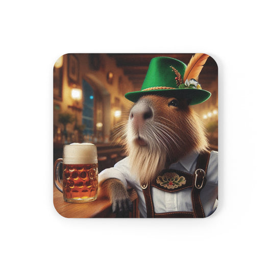 Cork Back Coaster - capybara Oktoberfest