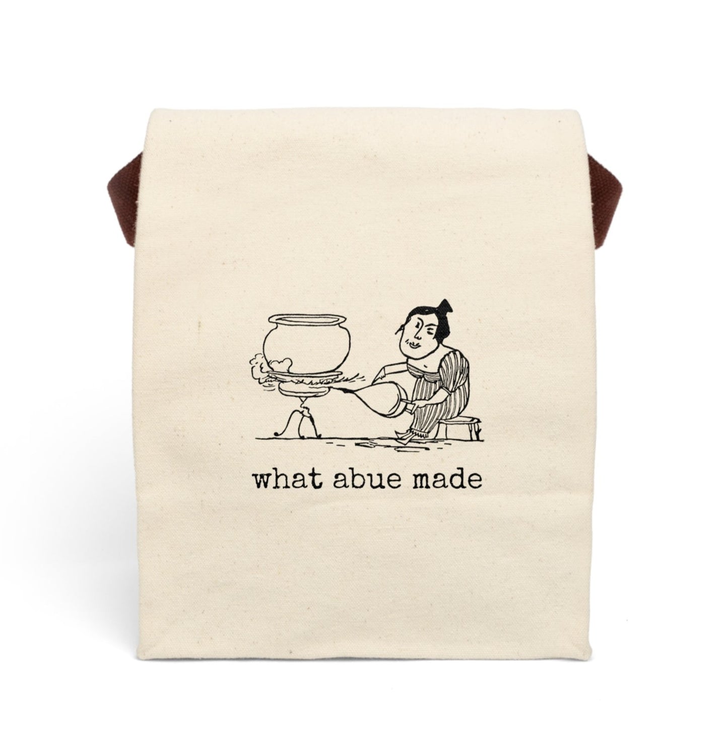 what abue made me granny grandma love Victorian illustration quote word play funny humor joke gift present lunch bag canvas cotton reusable eco-friendly meal eat food dinner breakfast hungry kitchen cook work school cafeteria midday co-worker carry out take-away on-the-go 