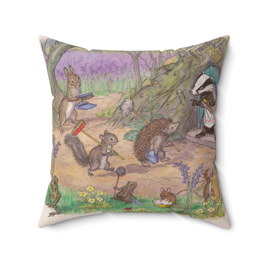 Faux suede pillow - Badger's Spring Clean