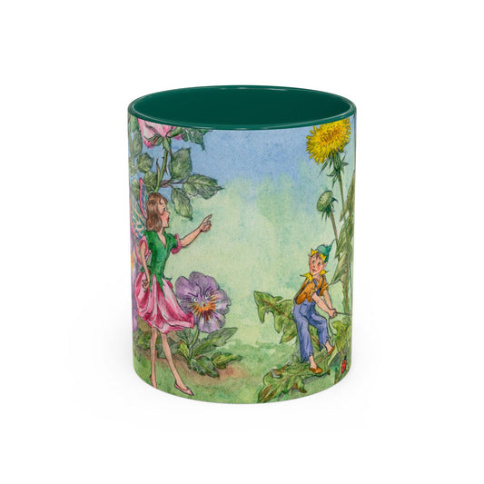 Fairy Flowers Dark Green Mug