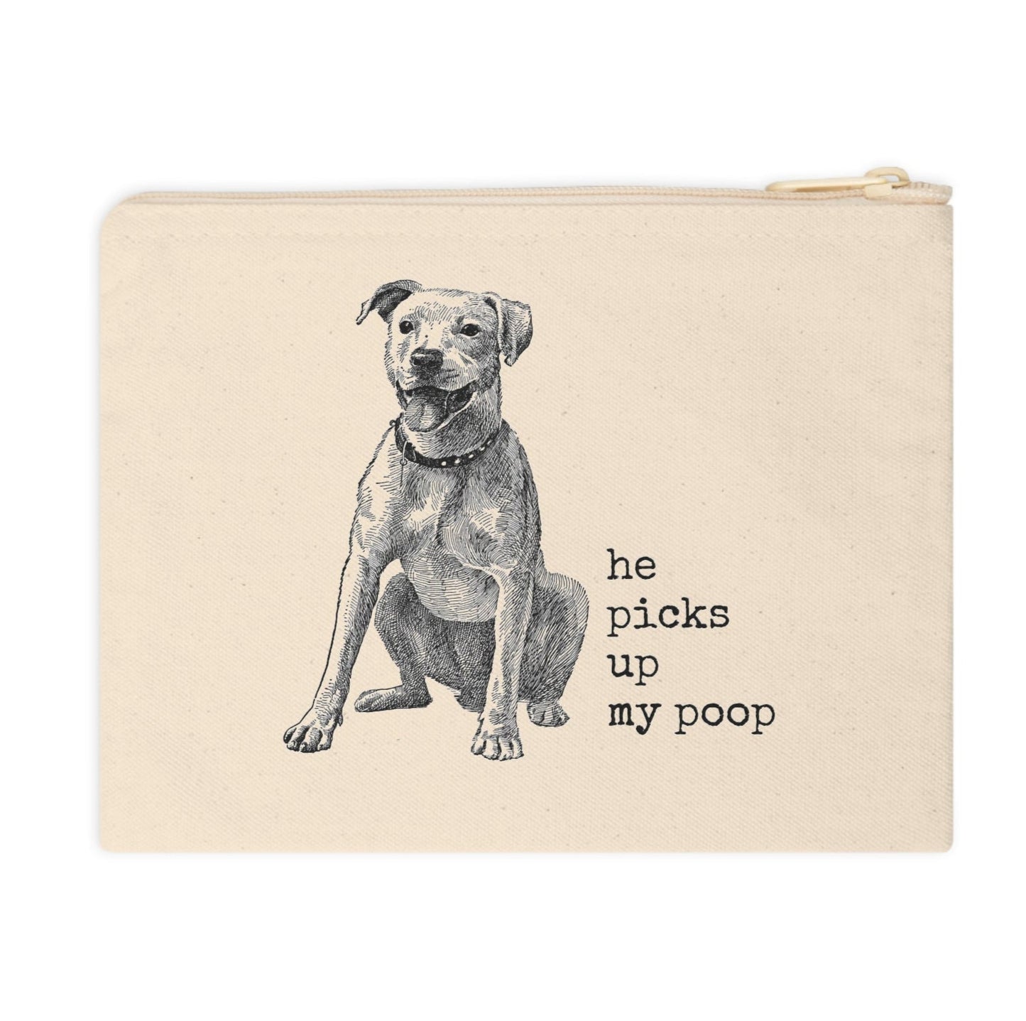 Canvas zip bag - he picks up my poop