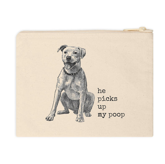 Canvas zip bag - he picks up my poop