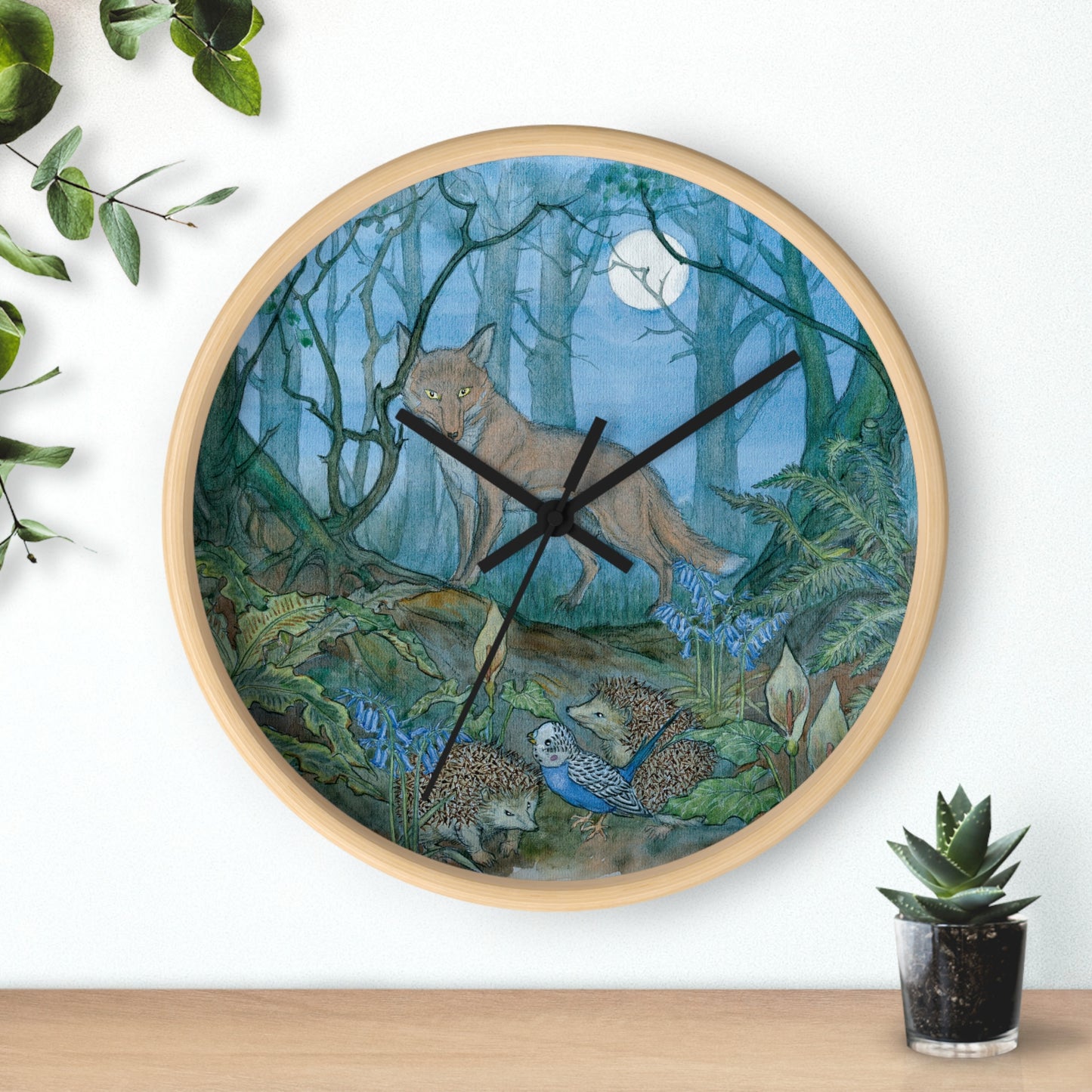 The Night Fox Wall Clock