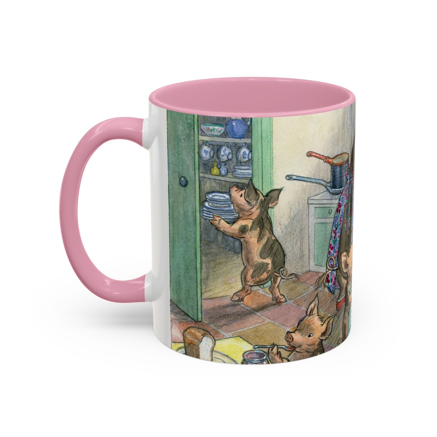Washing the Dishes Pigs Pink Mug