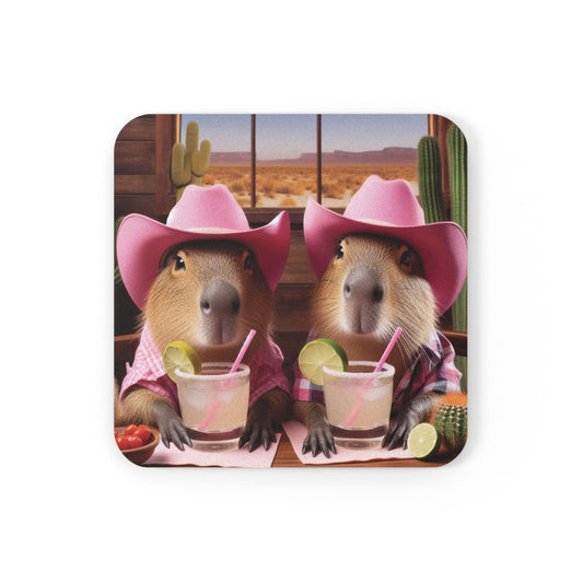 Cork Back Coaster - capybara cowgirls