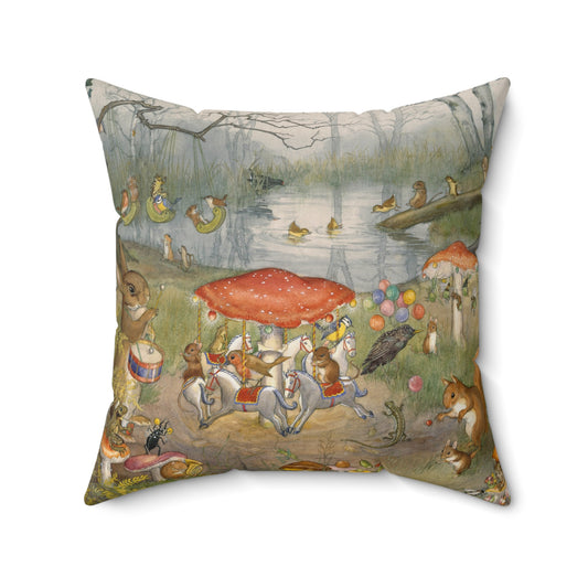 Faux suede pillow - Toadstool Fair