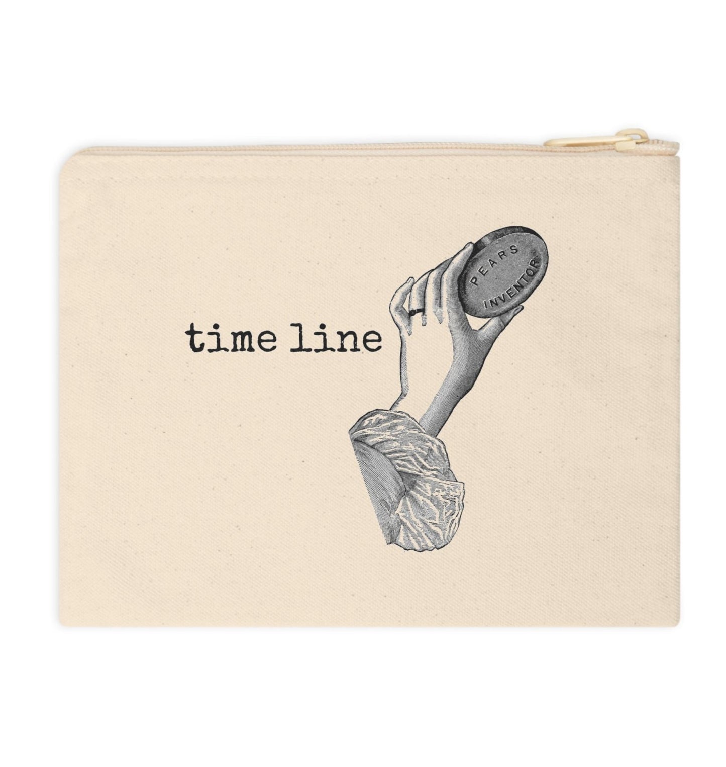 misc. miscellaneous time line cleanse soap hand funny illustration Victorian canvas zip bag pouch tote mini purse suitcase rucksack carry organize store storage office work home house lady woman funny humor cotton canvas gift present man 