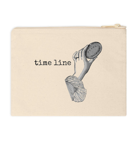 misc. miscellaneous time line cleanse soap hand funny illustration Victorian canvas zip bag pouch tote mini purse suitcase rucksack carry organize store storage office work home house lady woman funny humor cotton canvas gift present man 