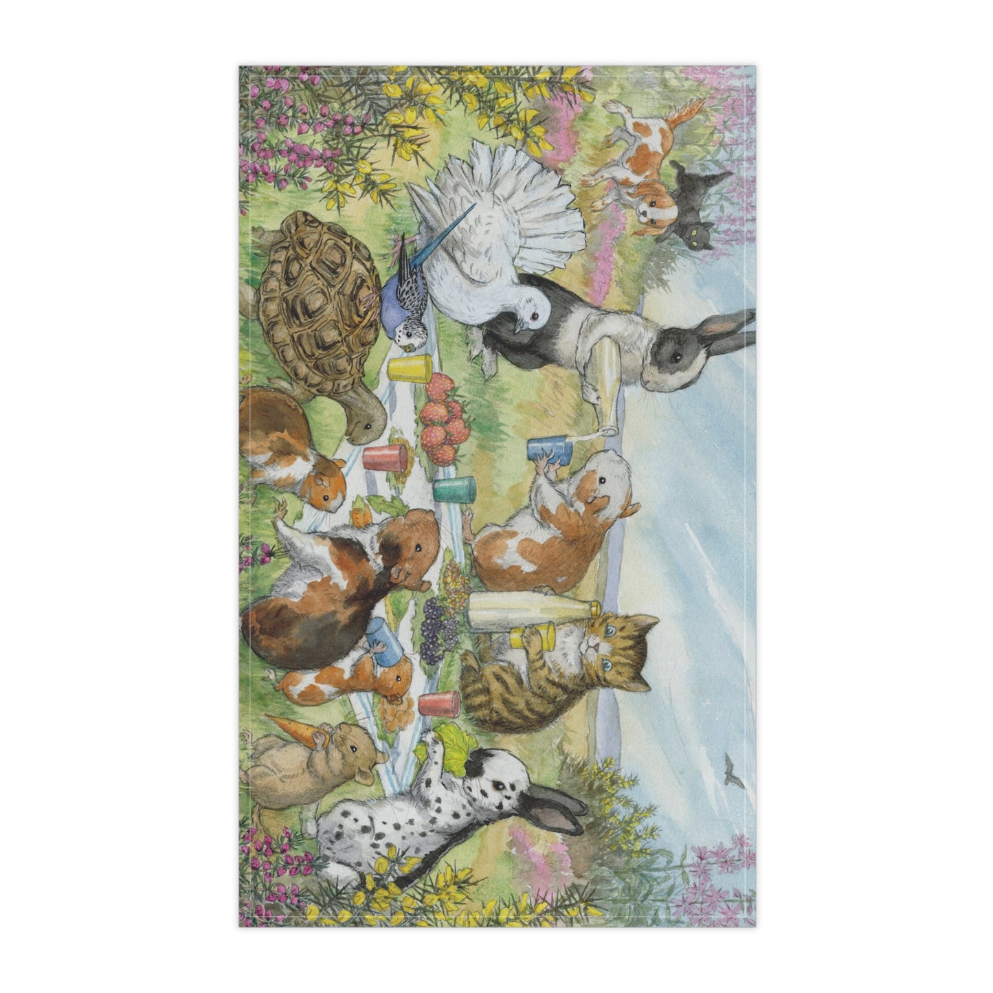 The Picnic Rabbits Tea Towel