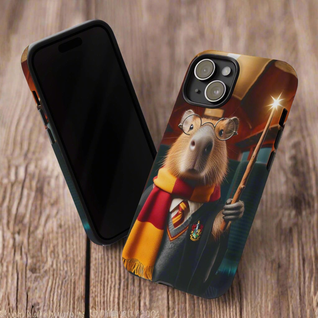 capybara wizard iPhone case cover tough silicone harry potter hogwarts wand magic 